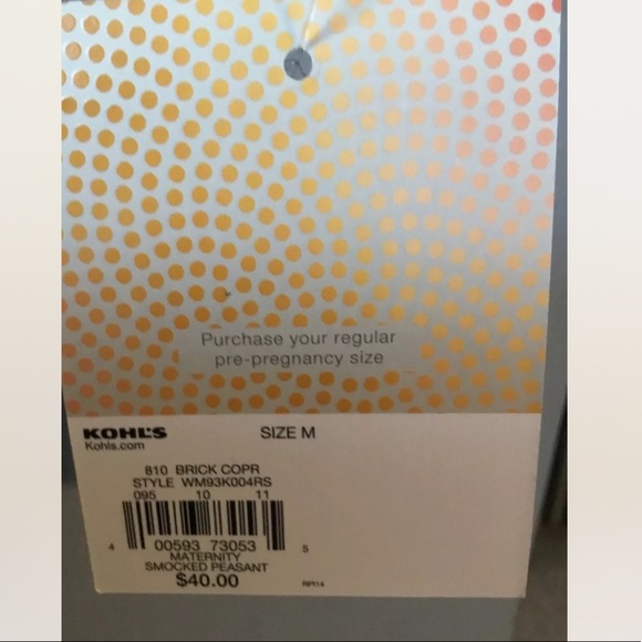 *Maternity A:Glow Smocked Peasant Top Size Medium - Picture 3 of 5